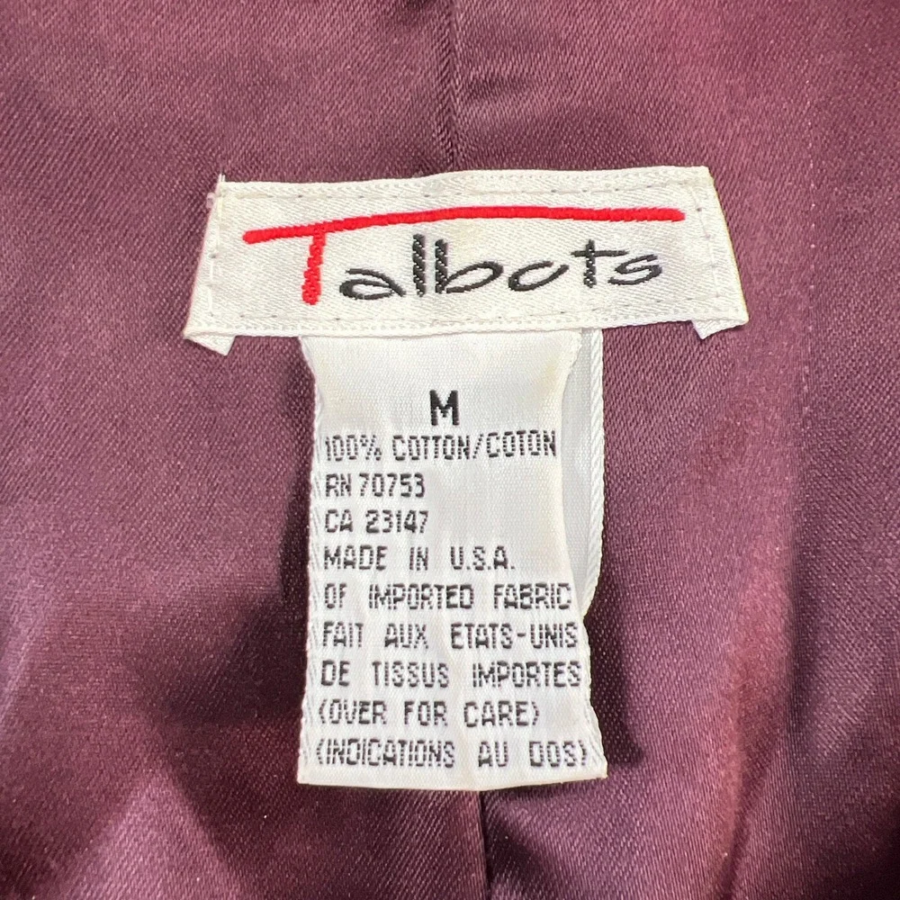 Talbots Waistcoat Vest Womens Medium Multicolor Paisley Tapestry Button Front